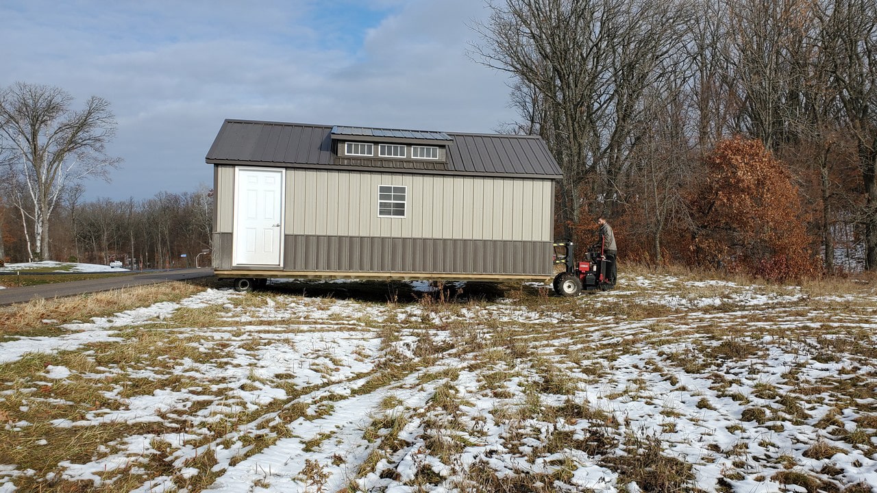 portable cabin shed mule placement minnesota