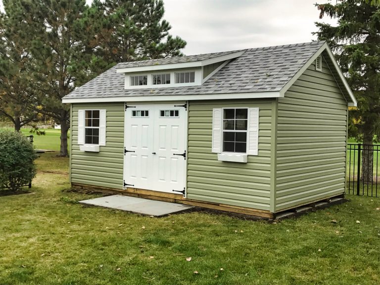 Vinyl sided shed for sale in Le Mars Iowa From Builder