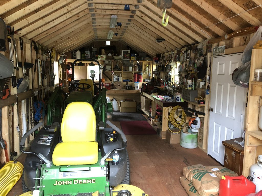 vinyl sided shed interior