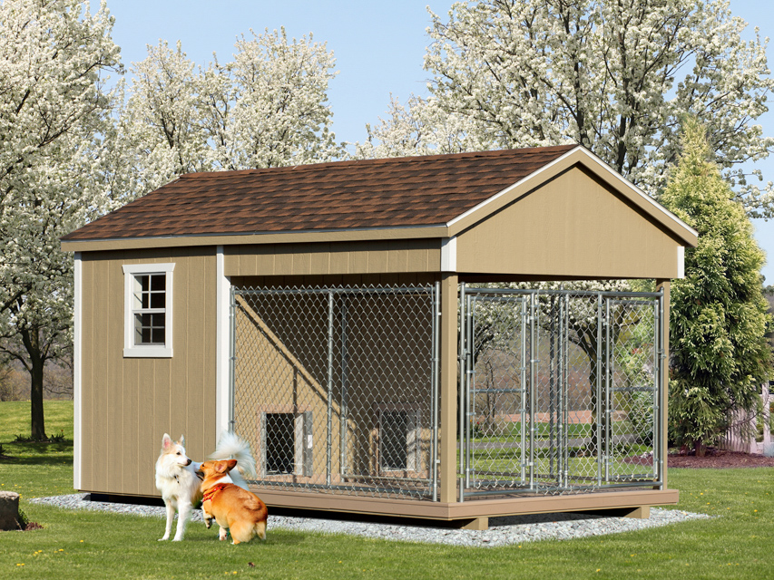 8x14 dog kennel run with insulated interior 1