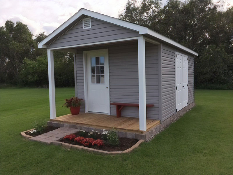 Ranch vinyl porch shed for sale