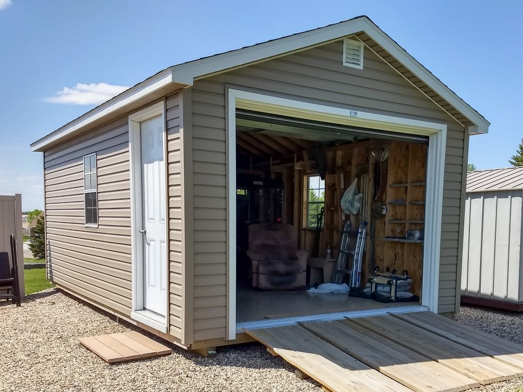 12x20 garage shed with vinyl siding sold near devils lake north dakota