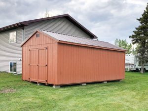 shed with block foundation in iowa