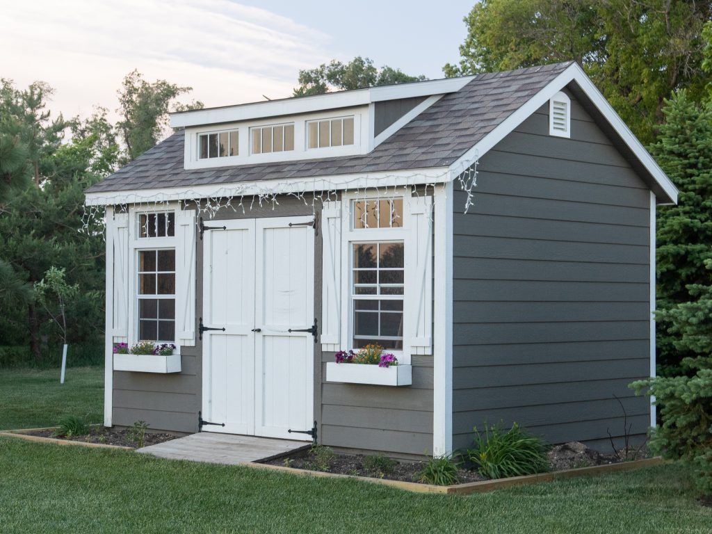 classic wooden storage shed for sale in nd with transom window