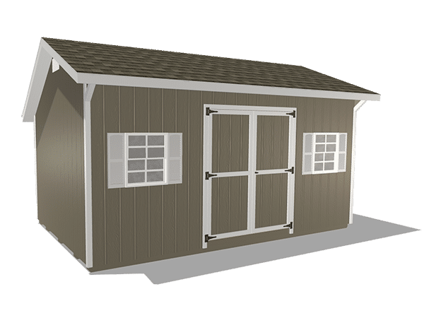 Saltbox sheds wood panel siding